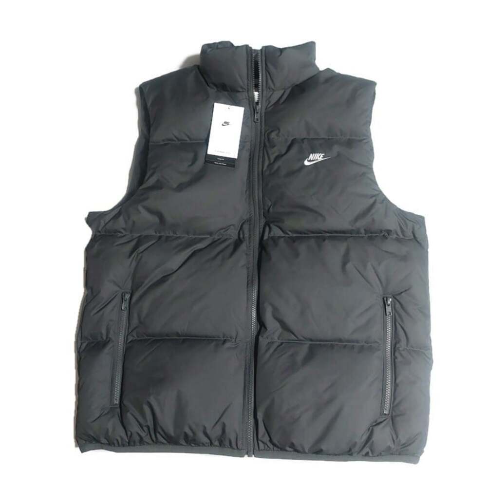 NWT Nike Sportswear Club Therma Fit Down Puffer Vest Iron Grey Mens L IB2977-068